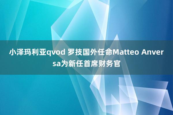 小泽玛利亚qvod 罗技国外任命Matteo Anversa为新任首席财务官