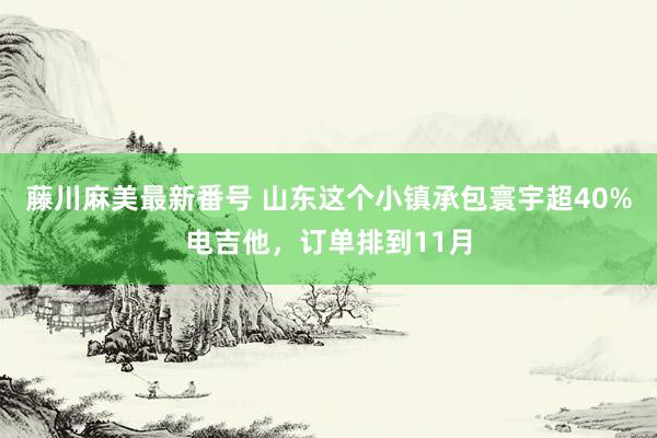 藤川麻美最新番号 山东这个小镇承包寰宇超40%电吉他，订单排到11月