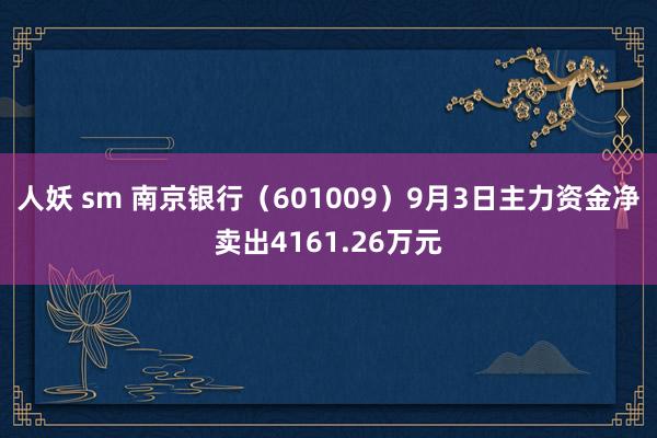 人妖 sm 南京银行（601009）9月3日主力资金净卖出4161.26万元