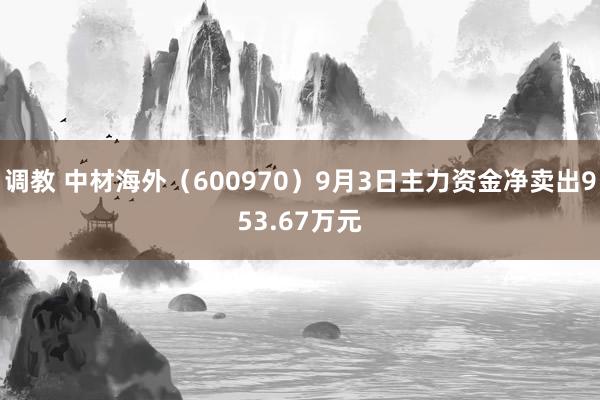 调教 中材海外（600970）9月3日主力资金净卖出953.67万元